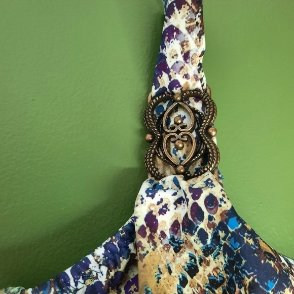 Becca by Rebecca Virtue Snakeskin Bikini Top 14-16 - Picture 3 of 5